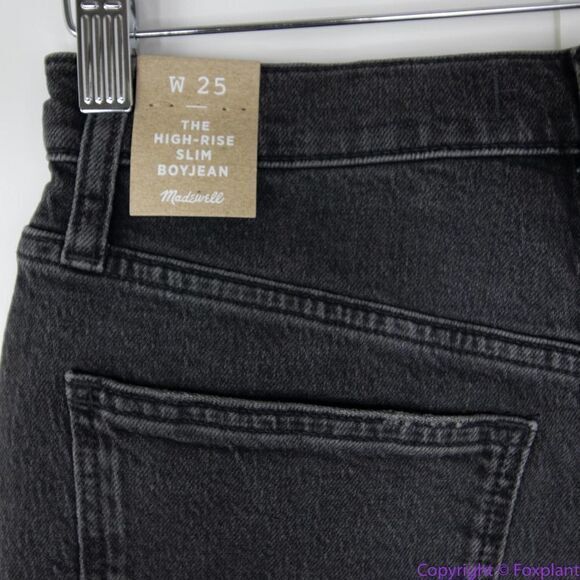 NEW Madewell High-Rise Slim Boyjean in Caton Wash‎ Ripped-Knee, 25 - Picture 12 of 16